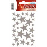 Autocollants de Noel MAGIC 'étoiles argent', pailletté