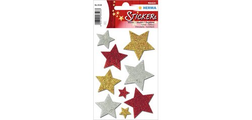 Autocollants de Noel MAGIC 'étoiles multicolore',