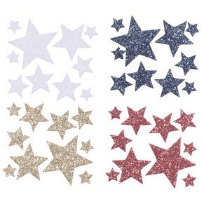 Glitterschuimsticker sterren assortiment