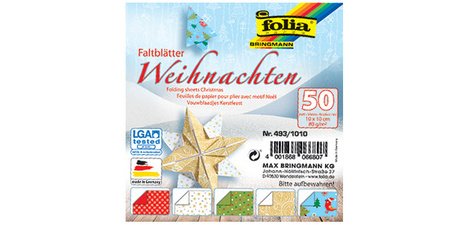 'Christmas' folding paper sheets, 200 x 200 mm