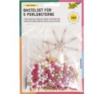Kit d'étoiles en perles, 340 pièces, rouge/or/blanc