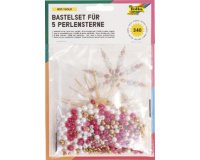 Kit d'étoiles en perles, 340 pièces, rouge/or/blanc