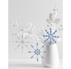 Kit d'étoiles en perles, 340 pièces, bleu/argent/blanc