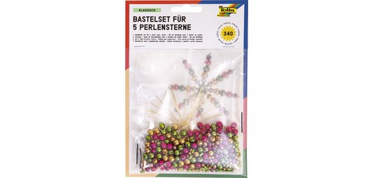 Kit d'étoiles en perles, 340 pièces, pastel