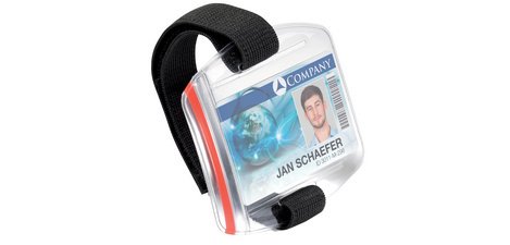 'OUTDOOR SECURE' badge holder, for 1 badge