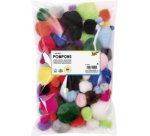 Pompons, 100 pièces, tailles et couleurs assorties