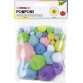 Pompons, 30 pièces, tailles assorties, couleurs pastel