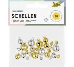 Grelots en métal, 3 tailles assorties, or et argent