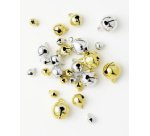 Grelots en métal, 3 tailles assorties, or et argent