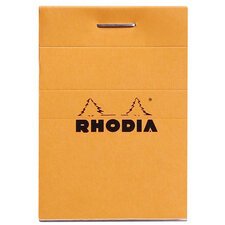 Rhodia orange head stapled pad no10, 5x5 squared, 52x75 - orange|