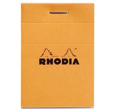 Gehefteter notizblock rhodia no.10 5,2x7,5cm, 80 blatt kariert 80g - orange