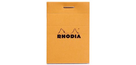 Bloc agrafé No. 10, format A8, quadrillé 5x5, orange