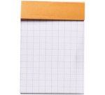 Bloc agrafé No. 10, format A8, quadrillé 5x5, orange