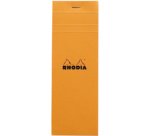 Bloc agrafé Rhodia N°8 7,4x21 cm 80 feuillets petits carreaux 5x5 80g - Orange