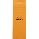 Bloc agrafé Rhodia N°8 7,4x21 cm 80 feuillets petits carreaux 5x5 80g - Orange