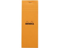 Bloc agrafé Rhodia N°8 7,4x21 cm 80 feuillets petits carreaux 5x5 80g - Orange