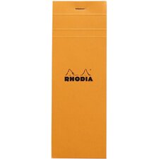 Rhodia orange head stapled pad no8, 5x5 squared, 74x210 - orange|