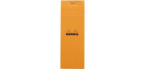 Bloc agrafé Rhodia N°8 7,4x21 cm 80 feuillets petits carreaux 5x5 80g - Orange