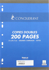 Copies doubles sous étui 16,5x21cm 200 pages non perforées petits c