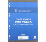 Copies doubles 200 pages seyès 17 x 22 cm Conquérant Sept - perforées