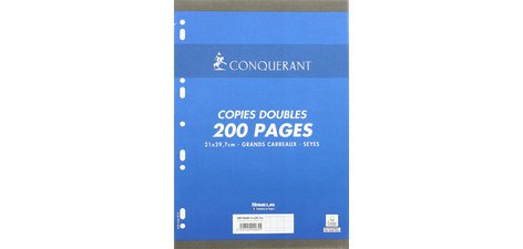 CONQUERANT SEPT Copies doubles, A4, Seyès, 200 pages
