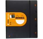 Exabook Rhodiactive rechargeable reliure intégrale A4+ 160 pages petits carreaux 5x5 avec cadre en-tête 80g - Noir