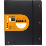 ExaBook Rhodia mit Doppelspirale A4+ kariert mit Rand und Rahmen kopfseitig 80Bl 90g - Schwarz