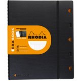 Exabook a4+ rhodiactive, spiralbuch, 80 blatt kariert mit rand/rahmen und kopfleiste 90g - schwarz