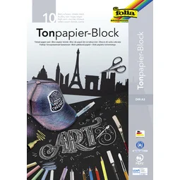 Bloc de papier de couleur, A3, 130 g/m2, 10 feuilles sur