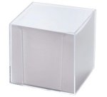 Bloc cube avec boîtier, plastique, transparent