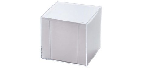 Bloc cube avec boîtier, plastique, transparent