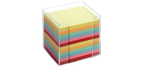 Bloc cube avec boîtier, plastique, transparent