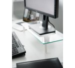 Support pour écran, verre, blanc