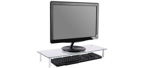 Support pour écran, verre, blanc