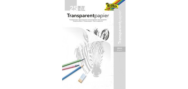 Bloc de papier transparent, A3, 80 g/m2, 25 feuilles