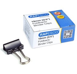 Foldback papierklem breedte 25 mm zwart