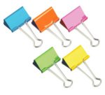 Pinces double clip 32 mm couleurs assorties - Boite de 10