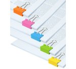 Pinces double clip 32 mm couleurs assorties - Boite de 10