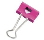 Pince double clip, (L)32 mm, rose, émoticône