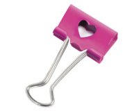 Pince double clip, (L)32 mm, rose, émoticône