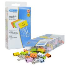 Foldback papierklem L 19 mm Smiley assortiment