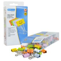 Foldback papierklem L 19 mm Smiley assortiment