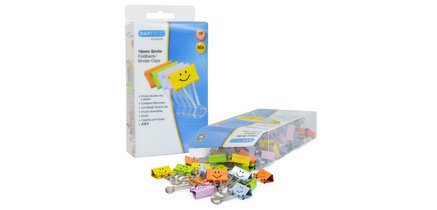 Pince double clip, (L)19 mm, Smile, assorti