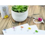 Pince double clip, (L)19 mm, Smile, assorti