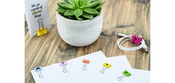 Pince double clip, (L)19 mm, Smile, assorti