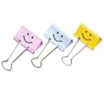 Pince double clip, (L)19 mm, rose, émoticône