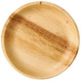 Plate in "pure" palm leaf, round, pack of 25