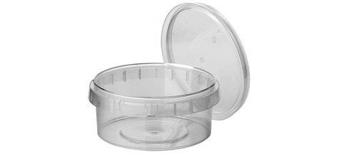Barquette d'emballage, rond, 240 ml, transparent