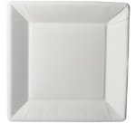 Assiette en carton 22,5 x 22,5 cm, blanche - Lot de 50