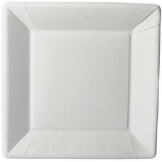 Assiette en carton 22,5 x 22,5 cm, blanche - Lot de 50